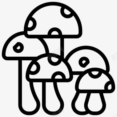 蘑菇蔬菜3线状图标