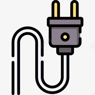 电源插头可持续能源56线性颜色图标