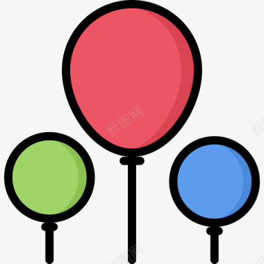 气球生日派对46彩色图标