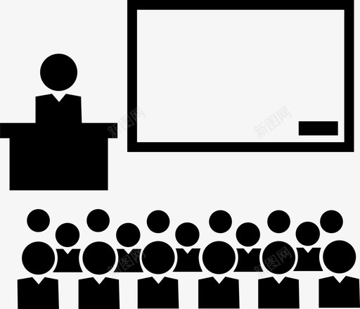 classsvg_新图网 https://ixintu.com 上课 课堂 讲课 简约 单色 扁平