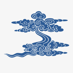 中国古风传统纹样祥云海浪透明图案AI矢量92素材