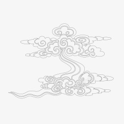 中国古风传统纹样祥云海浪透明图案AI矢量14素材