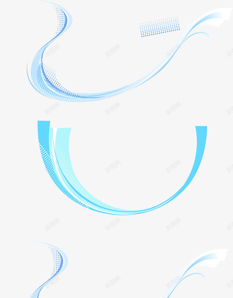 矢量蓝色弧形装饰png免抠素材_新图网 https://ixintu.com 矢量 蓝色 弧形 装饰