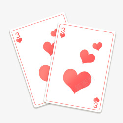 红色扑克牌纸牌矢量图素材