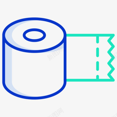 纸巾卷厨房136轮廓颜色图标
