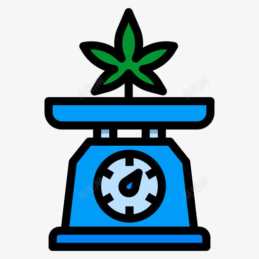 体重秤大麻10线性颜色svg_新图网 https://ixintu.com 体重 大麻 线性 颜色
