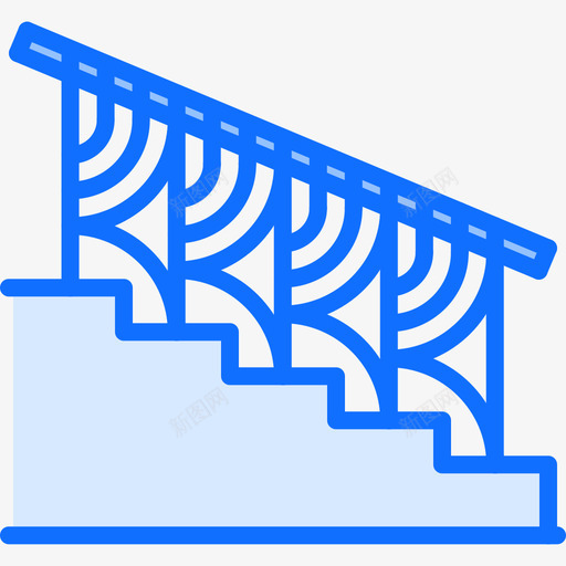 楼梯铁匠2蓝色svg_新图网 https://ixintu.com 楼梯 铁匠 蓝色