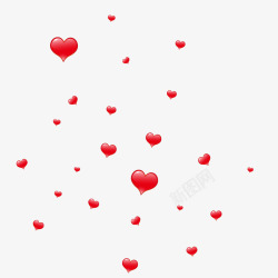 手绘红色爱心桃心矢量特效214520情人节七夕卡通可爱漂浮透明悬浮素材