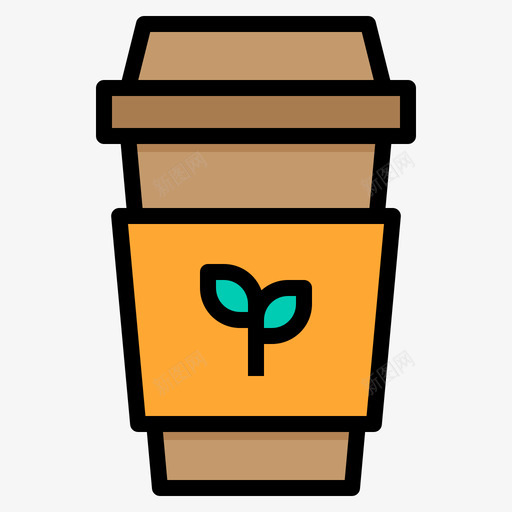 咖啡杯塑料污染23线性颜色svg_新图网 https://ixintu.com 咖啡杯 塑料 污染 线性 颜色
