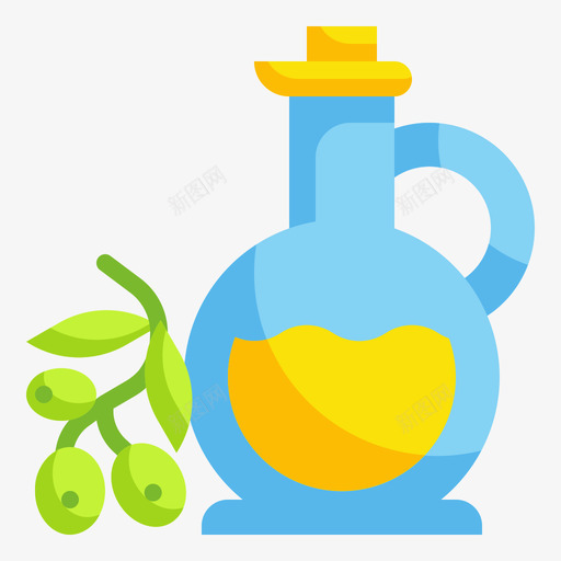 橄榄油健康食品48扁平svg_新图网 https://ixintu.com 橄榄油 健康食品 扁平