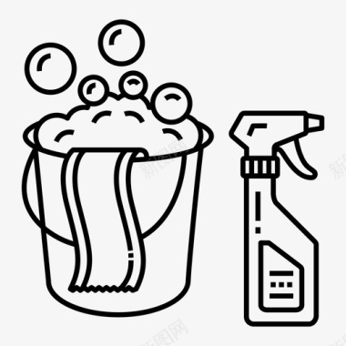 浴室水桶清洁卫生图标