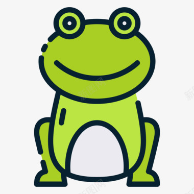 青蛙宠物12线性颜色图标
