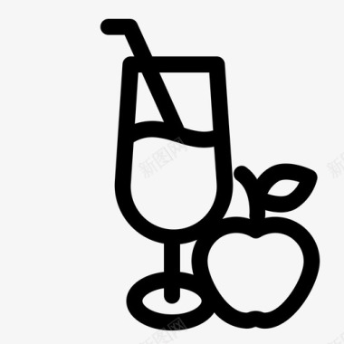 苹果汁饮料玻璃杯图标