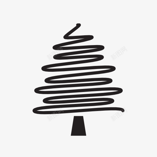 线条画圣诞树图标iconcomWebUIpng_新图网 https://ixintu.com 线条 圣诞树 图标