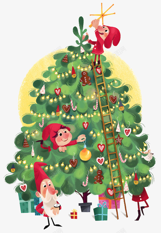 圣诞树上的小精灵png免抠素材_新图网 https://ixintu.com 圣诞 圣诞树 树上 小精灵