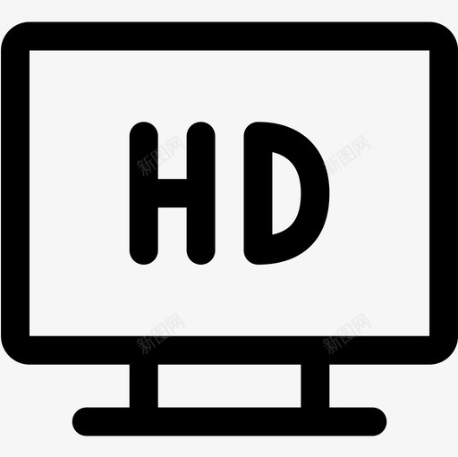 HD高清视频电视显示器svg_新图网 https://ixintu.com 高清 视频 电视 显示器 扁平 线性 简约 精美 圆润