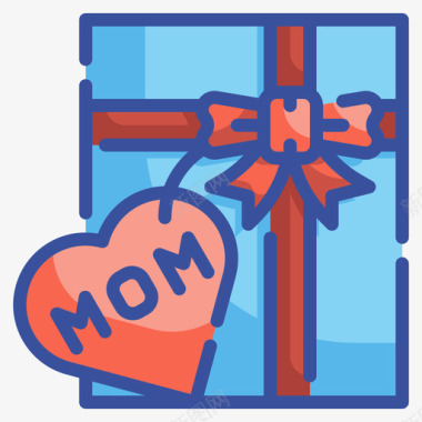 礼品盒母亲节28线性颜色图标