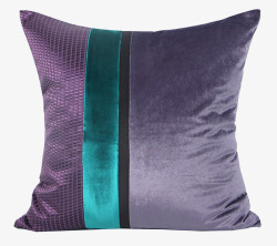 布艺简约现代样板间床头卧室沙发紫色绣花方枕靠包素材