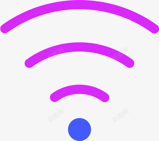 wifi圆多色svg_新图网 https://ixintu.com 多色 线性 扁平 简约 圆润