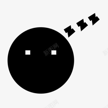 表情符号睡眠微笑字形图标