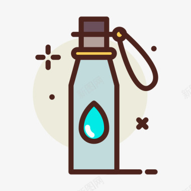 水瓶饮料38线性颜色图标