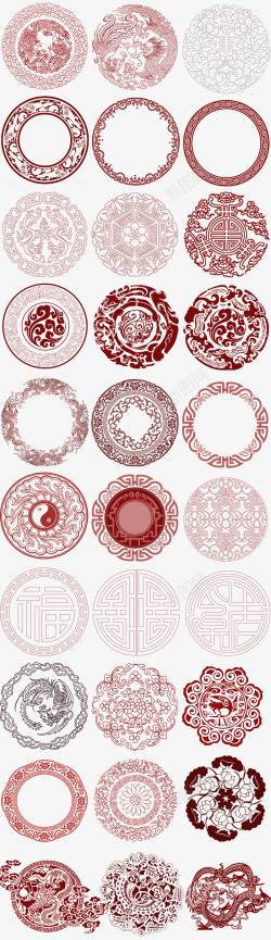 中国风底纹花纹团纹设计素材