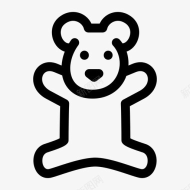 泰迪熊动物玩具图标