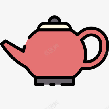 茶壶日本102线性颜色图标