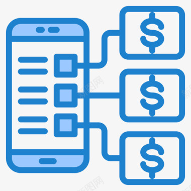智能手机金融48蓝色图标