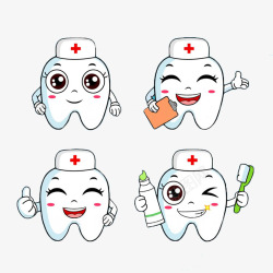 卡通牙齿护士素材