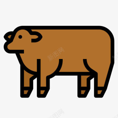 牛食品和饮料15线性颜色图标