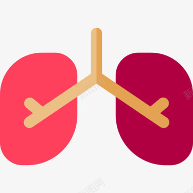 肺活跃的生活方式44平坦图标