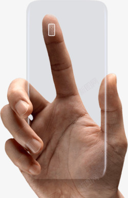 放在透明盖乐世S8指纹传感器上的手指素材