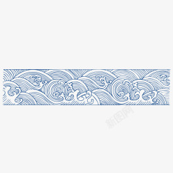 中国古风传统纹样祥云海浪透明图案AI矢量34素材