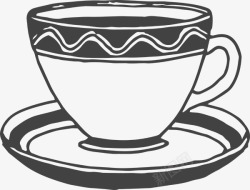 茶杯合集茶杯100手绘家居厨房食品等矢量插图合集包Hand高清图片