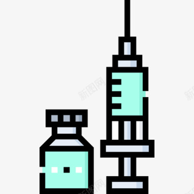 疫苗病毒传播16线状颜色图标