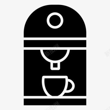 浓缩咖啡机面包房咖啡馆图标