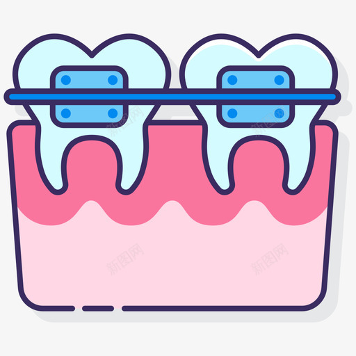 牙套解剖学11线性颜色svg_新图网 https://ixintu.com 牙套 解剖学 线性 颜色