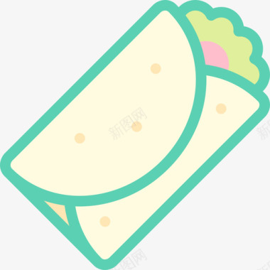 玉米煎饼食物206线性颜色图标
