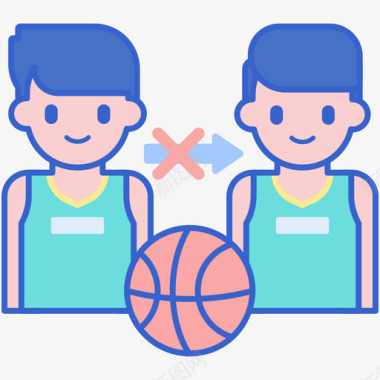 篮球运动员篮球59线性颜色图标