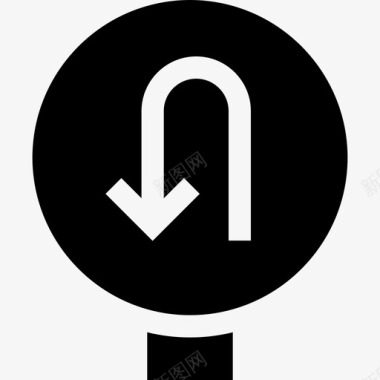 U形转弯信号灯和禁止8已填充图标