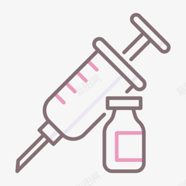疫苗接种解剖学12线颜色图标