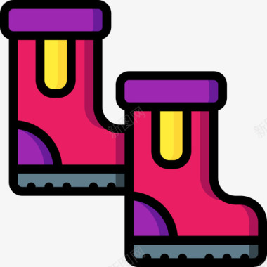 靴子冬装4线性颜色图标