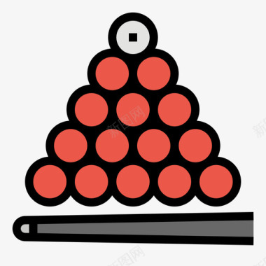 斯诺克88号吧台线性颜色图标