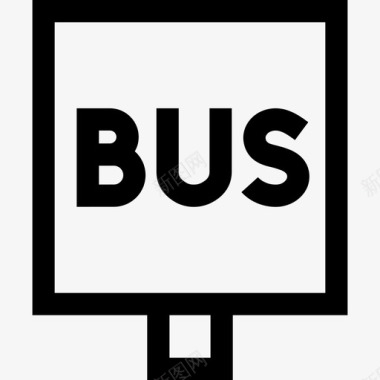 公共汽车信号和禁令9线性图标