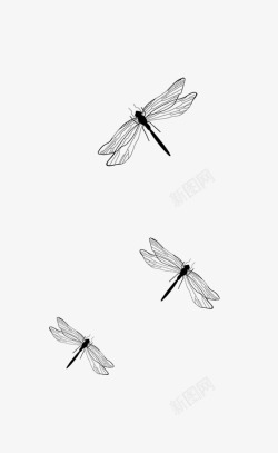 水墨蜻蜓中国风水墨风素材