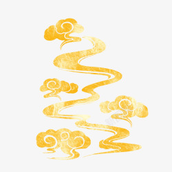中国风传统烫金花纹祥云装饰图之龙腾祥云素材