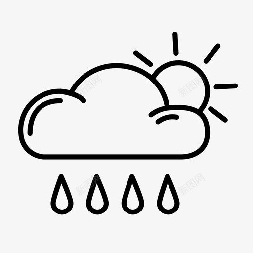 云和雨预报太阳svg_新图网 https://ixintu.com 云和 天气 预报 太阳 概要