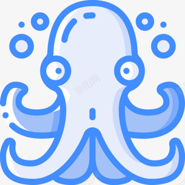 章鱼潜水46蓝色图标