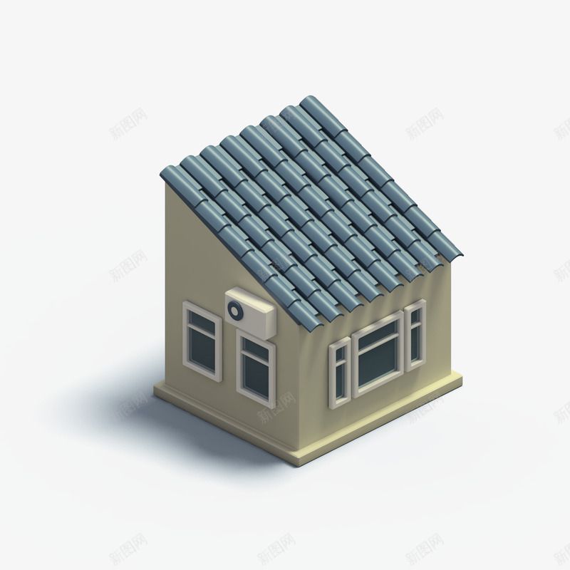 C4d建筑3D立体模型png免抠素材_新图网 https://ixintu.com 建筑 立体 模型